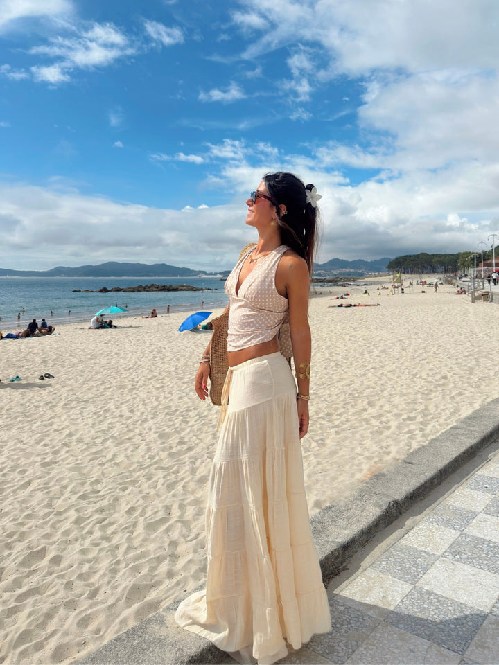 Emilia layer maxi skirt - Light yellow