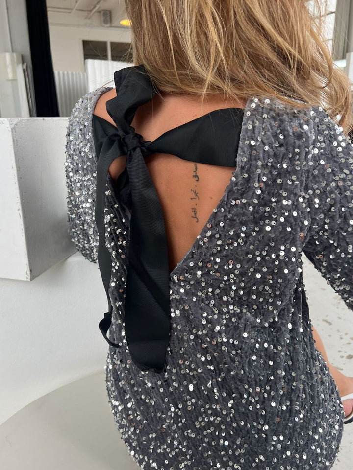 Aija bow dress - Grey