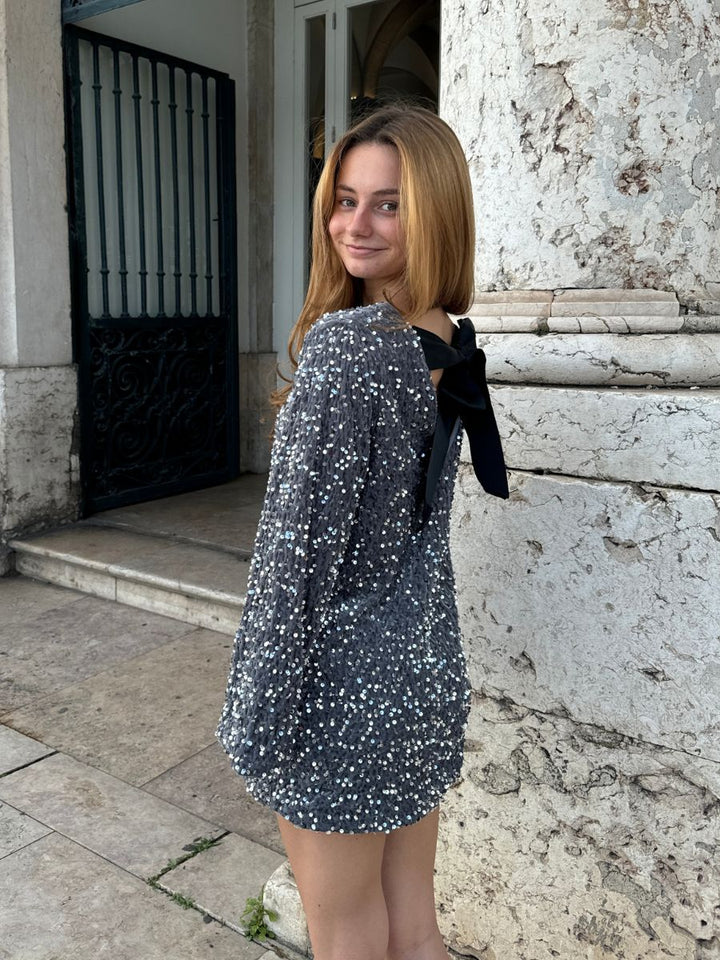 Aija bow dress - Grey