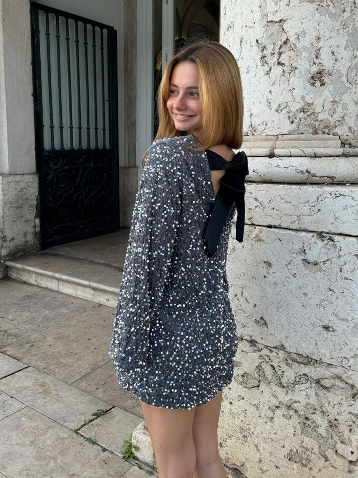 Aija bow dress - Grey