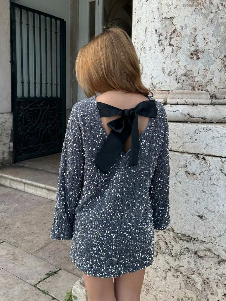 Aija bow dress - Grey