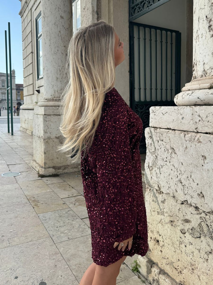 Aija bow dress - Dark red