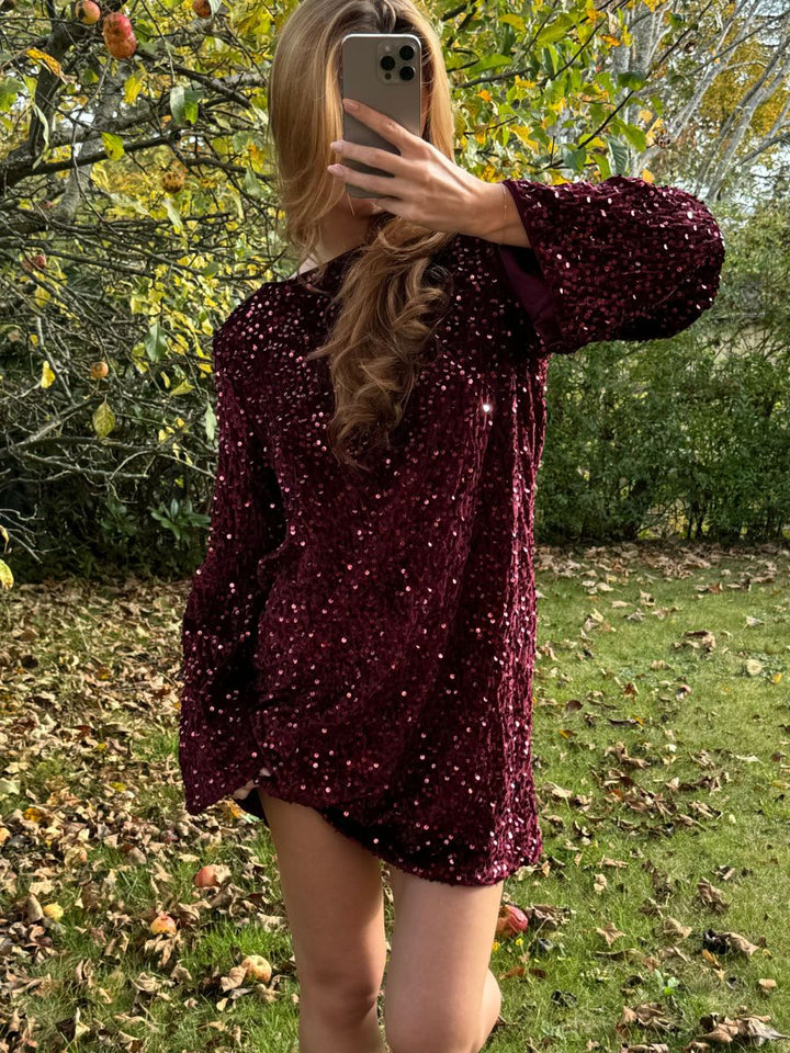 Aija bow dress - Dark red