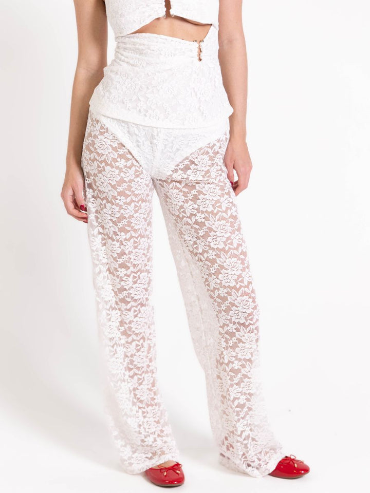 Alma lace pants - White