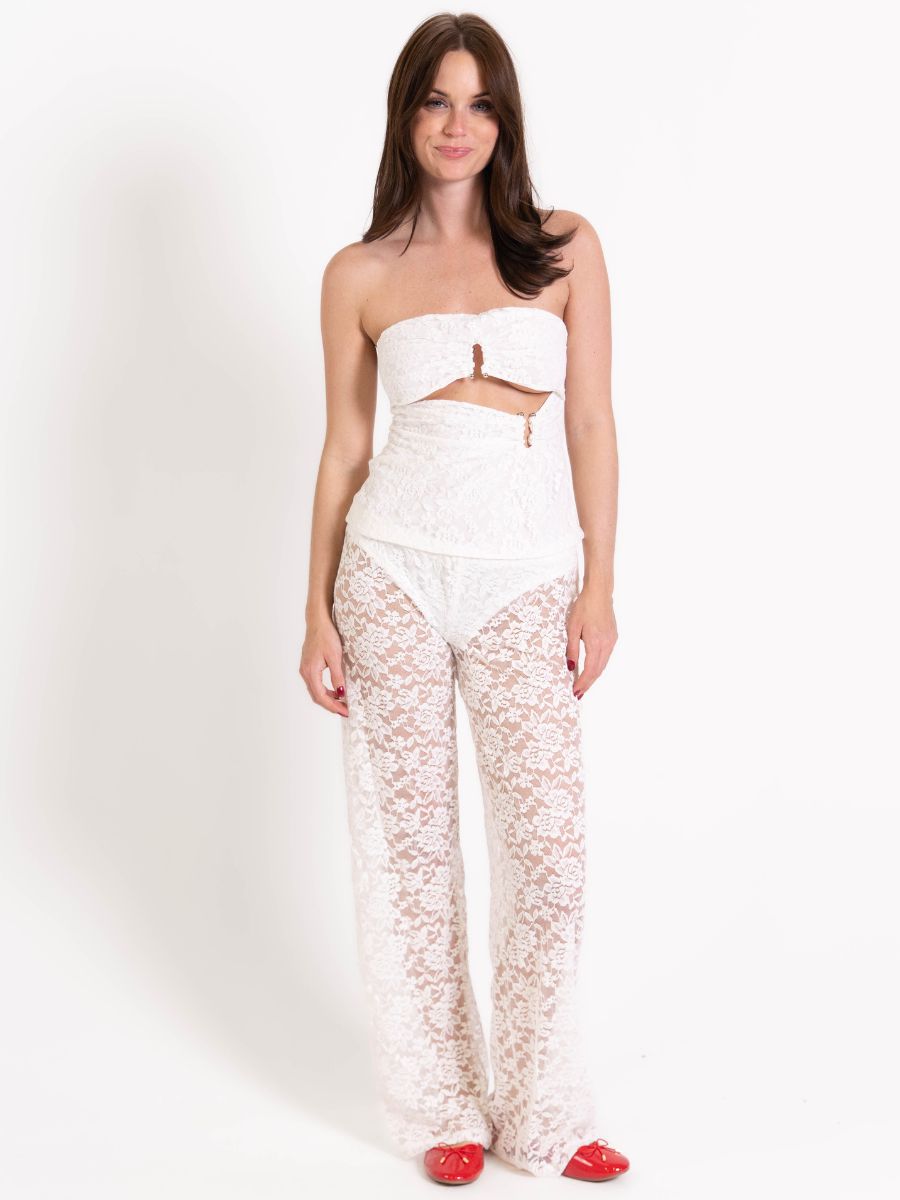 Alma lace pants - White