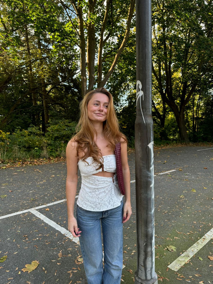 Alma lace top - White