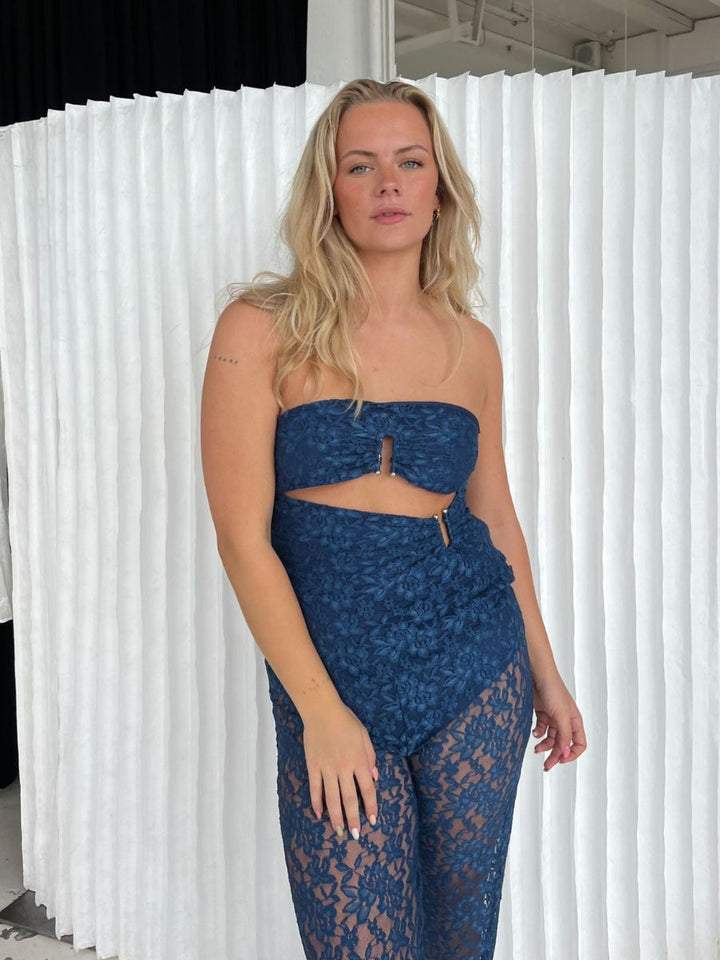 Alma lace top - Dark blue