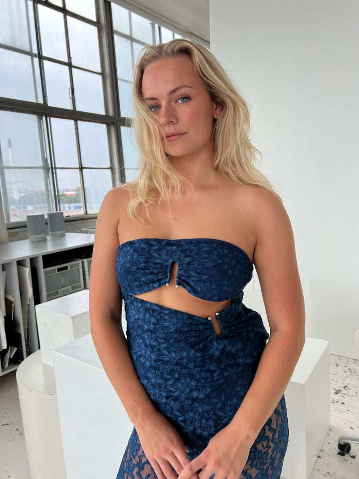 Alma lace top - Dark blue