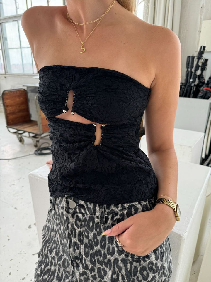 Alma lace top - Black