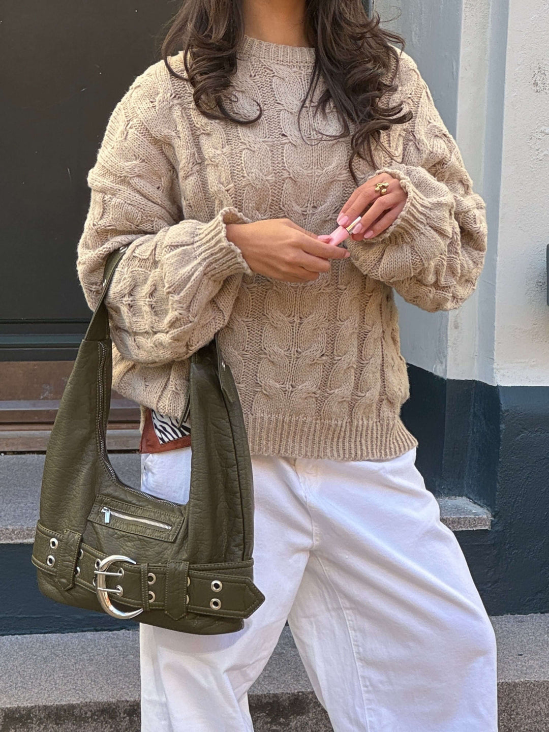 Anora chunky knit sweater - Beige