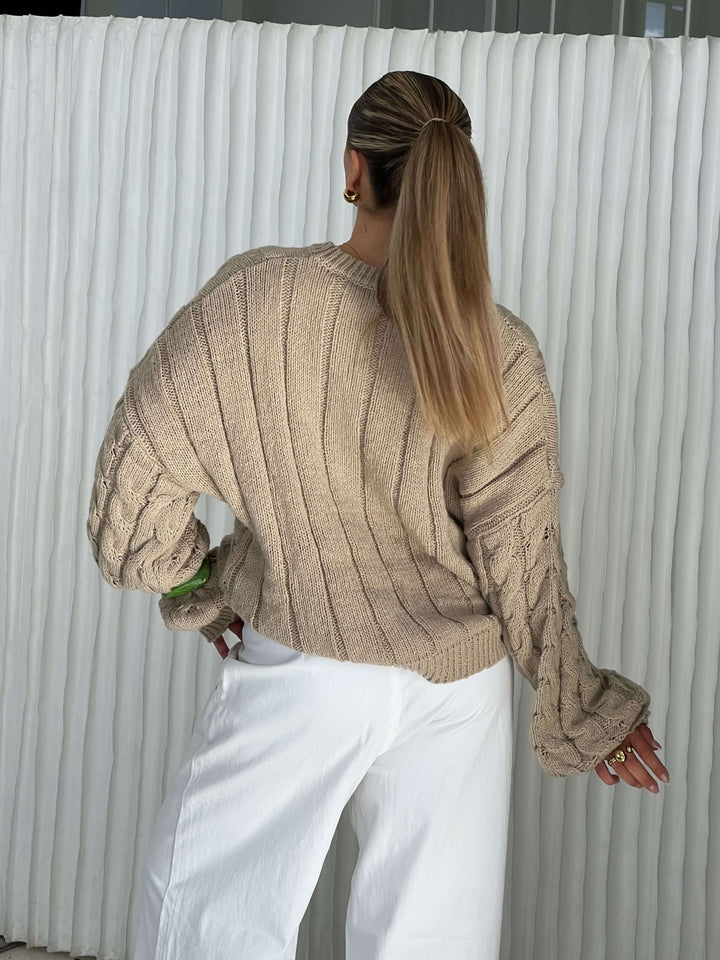 Anora chunky knit sweater - Beige