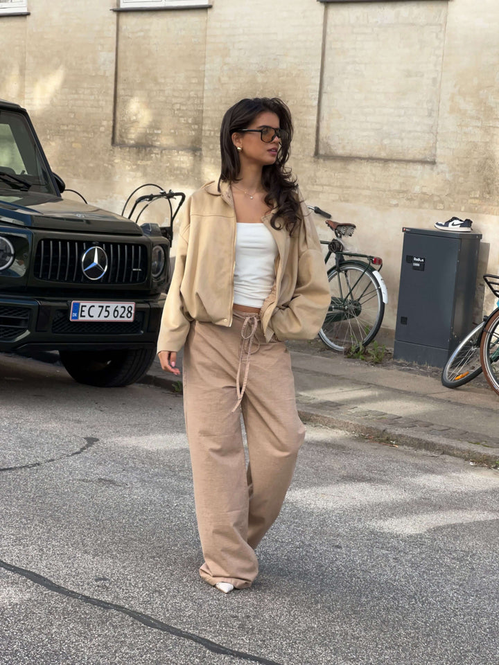 Arlinda suede bomber jacket - Beige