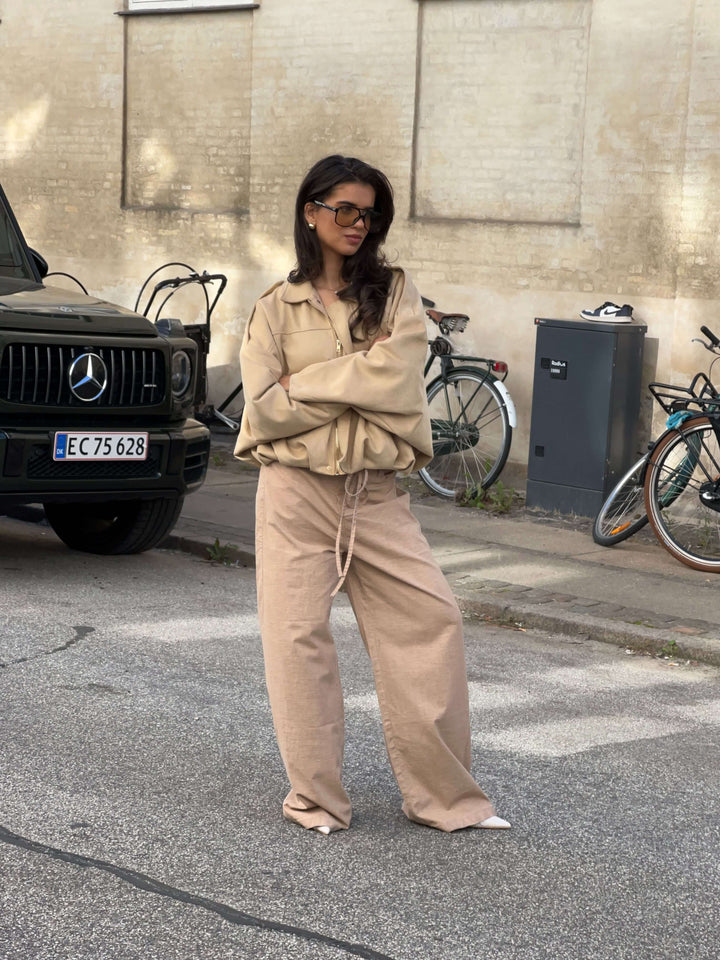 Arlinda suede bomber jacket - Beige