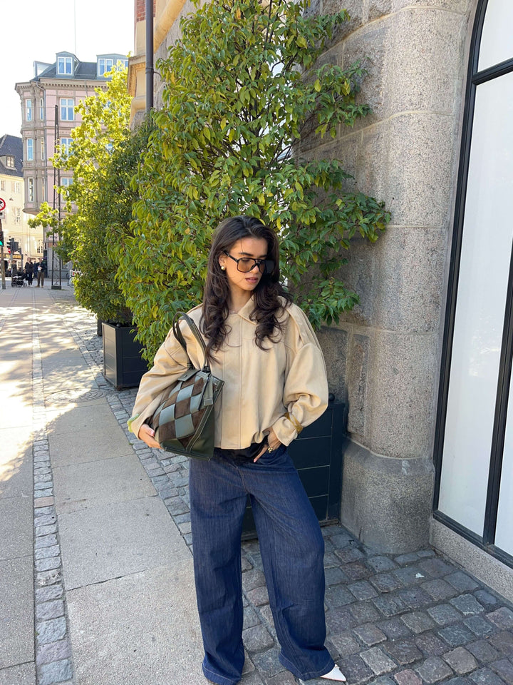 Arlinda suede bomber jacket - Beige