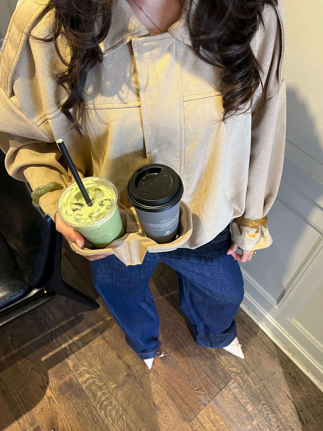 Arlinda suede bomber jacket - Beige