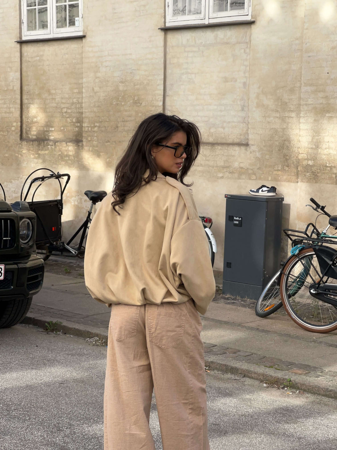 Arlinda suede bomber jacket - Beige