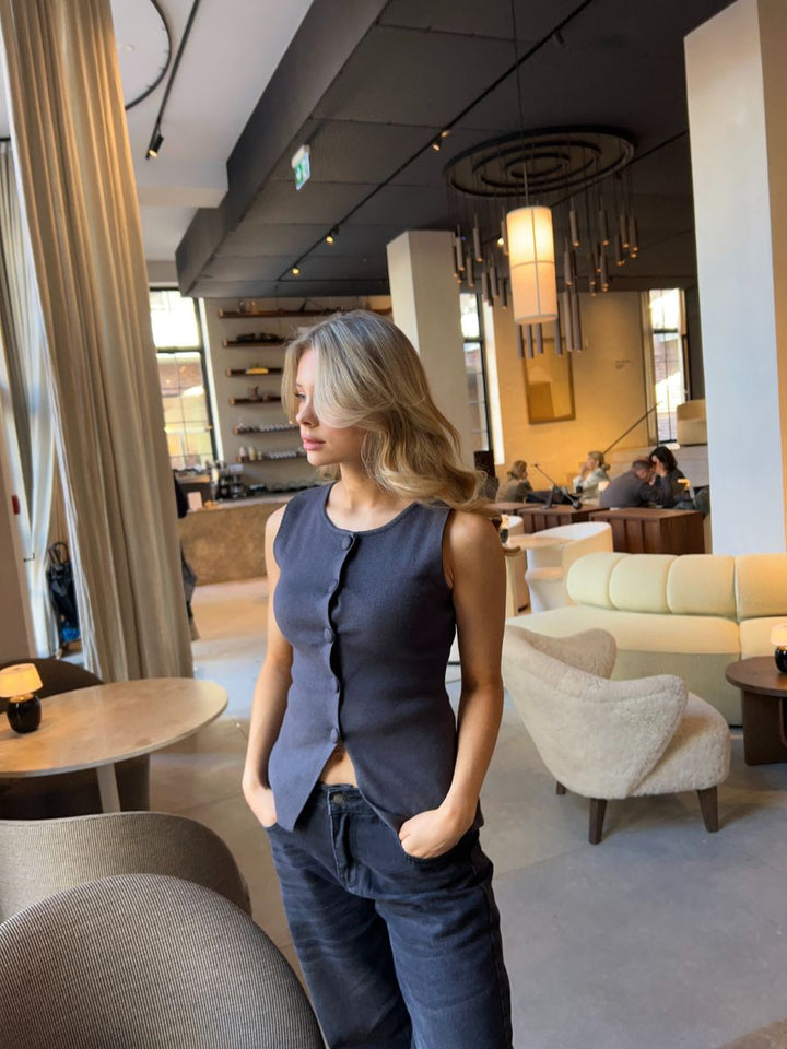 Ava top - Dark grey