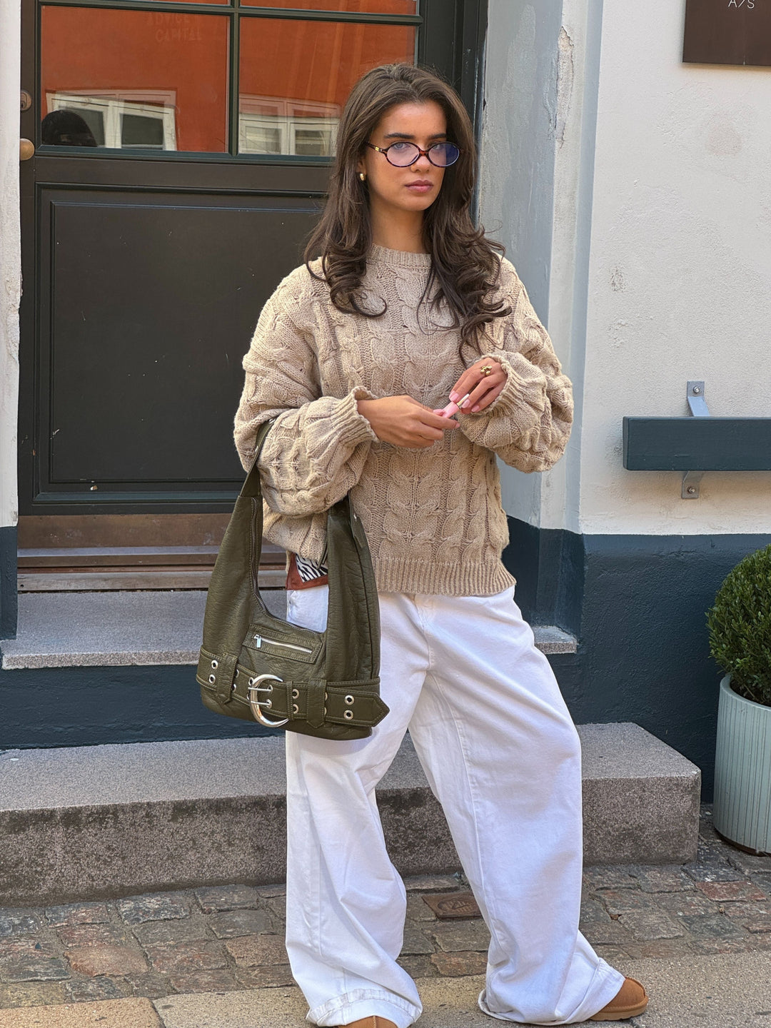 Ayla buckle shoulder bag - Green