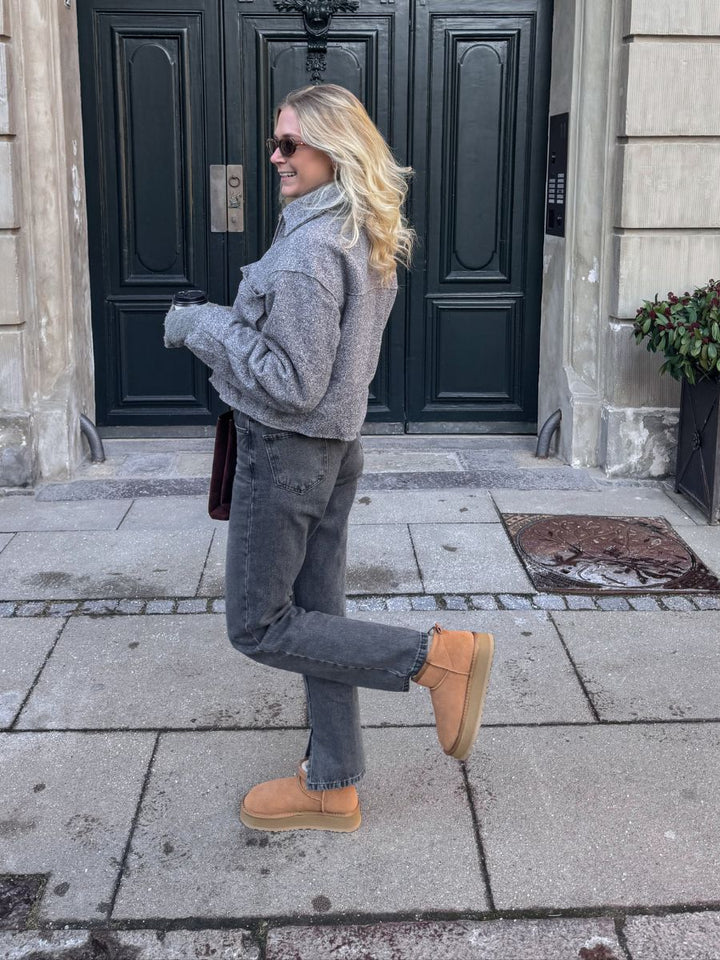 Teddy boots platform - Brown