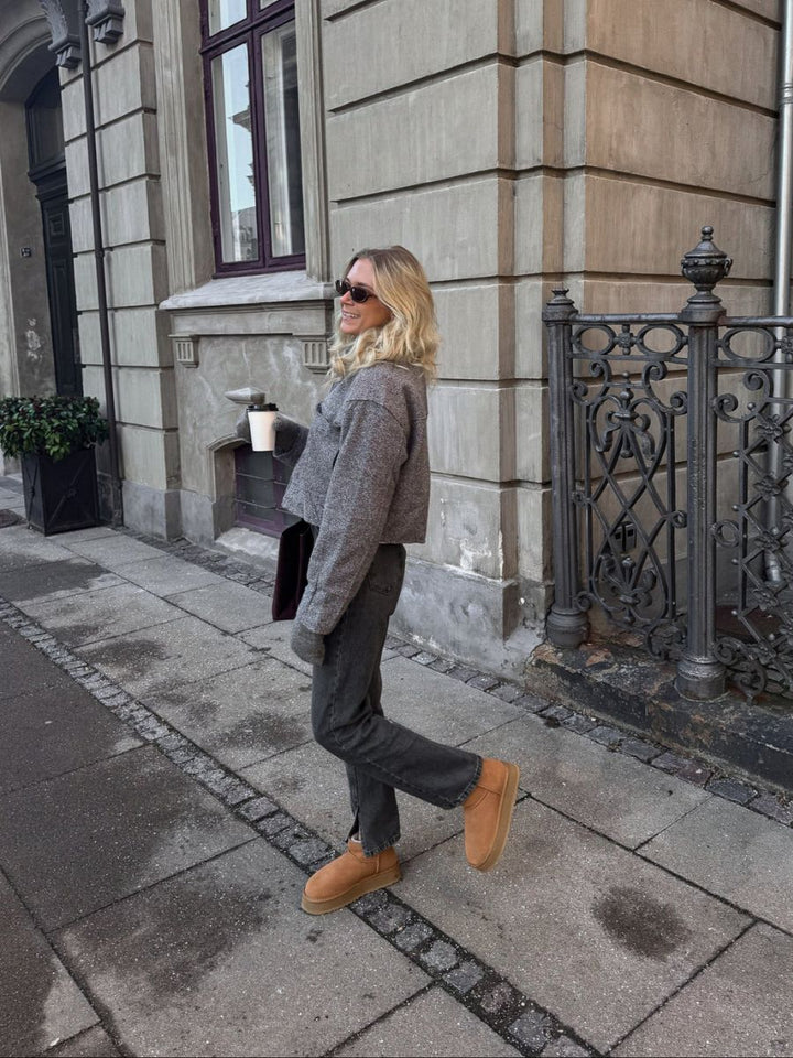 Teddy boots platform - Brown