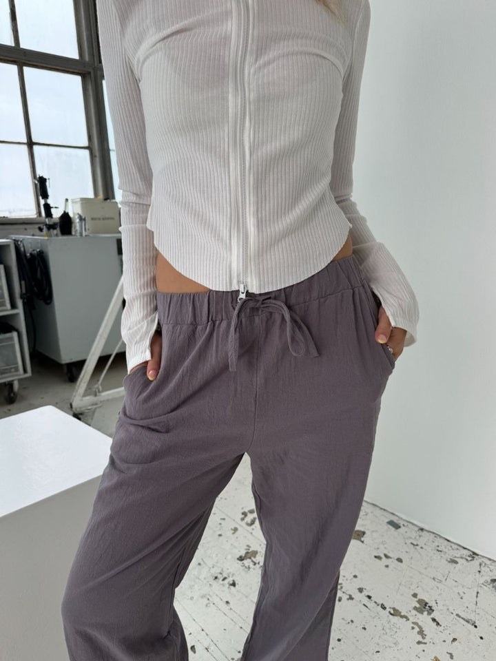 Charlotte linen pants - Grey