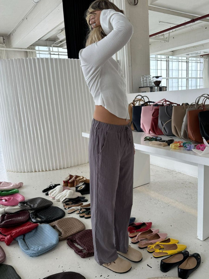 Charlotte linen pants - Grey