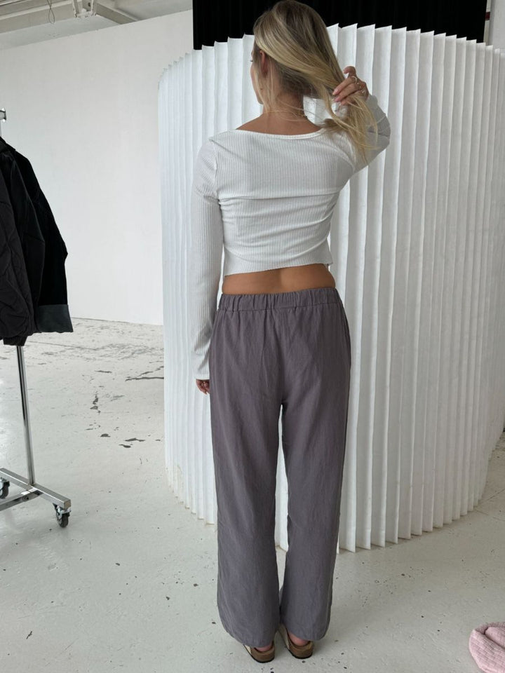 Charlotte linen pants - Grey