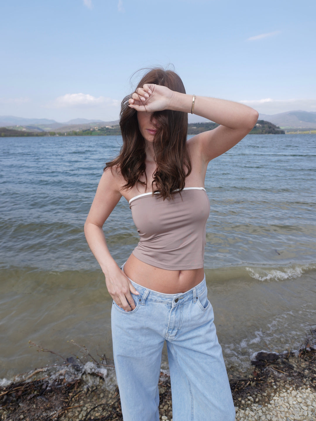 Nelly bandeau top - Beige