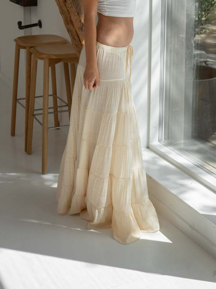 Emilia layer maxi skirt - Light yellow