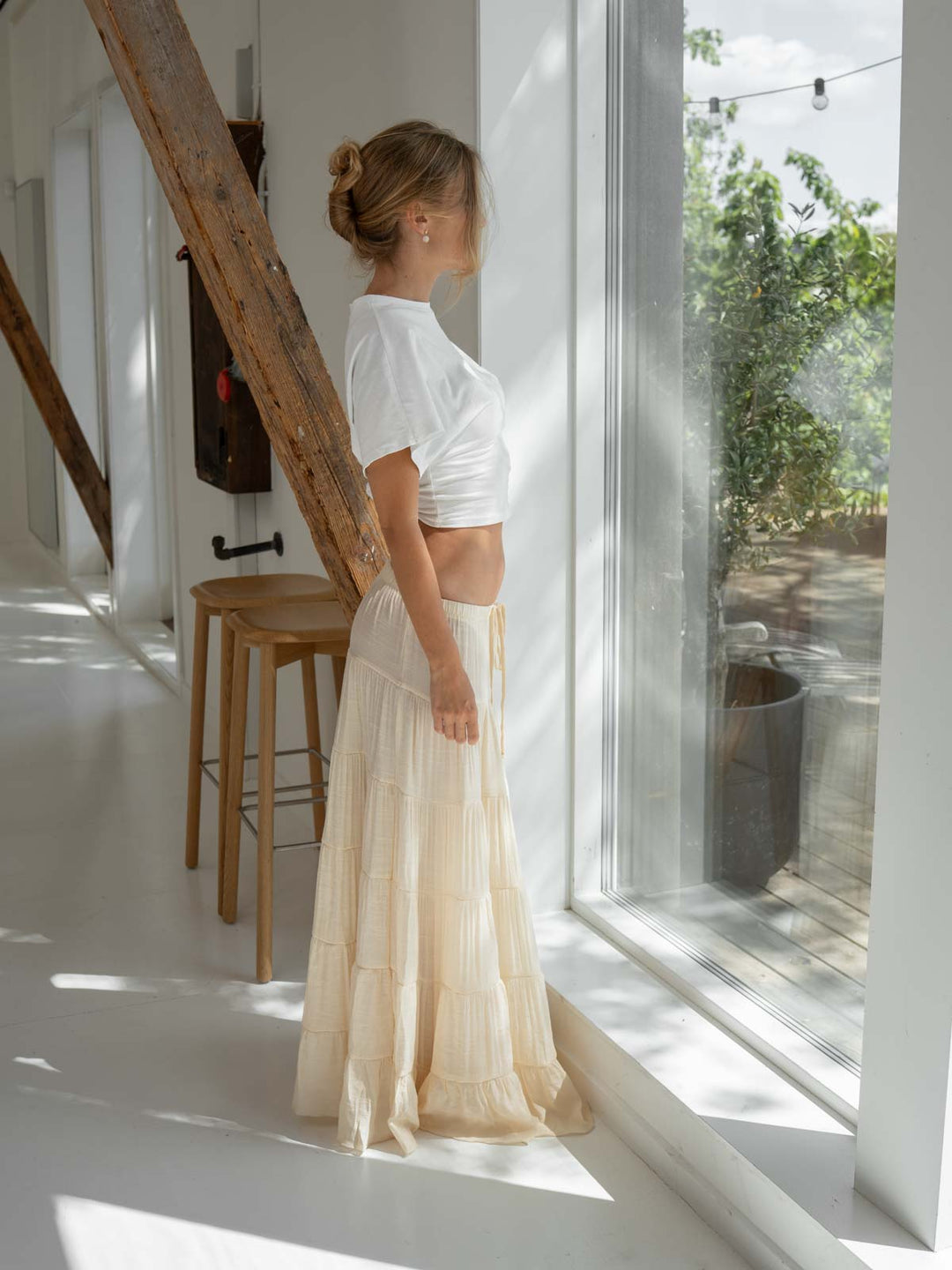 Emilia layer maxi skirt - Light yellow