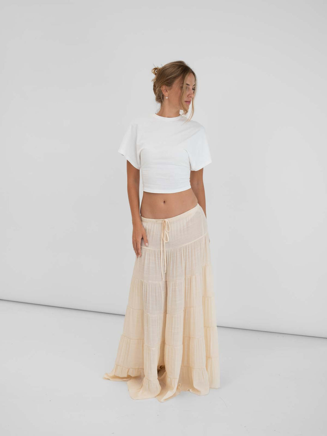 Emilia layer maxi skirt - Light yellow