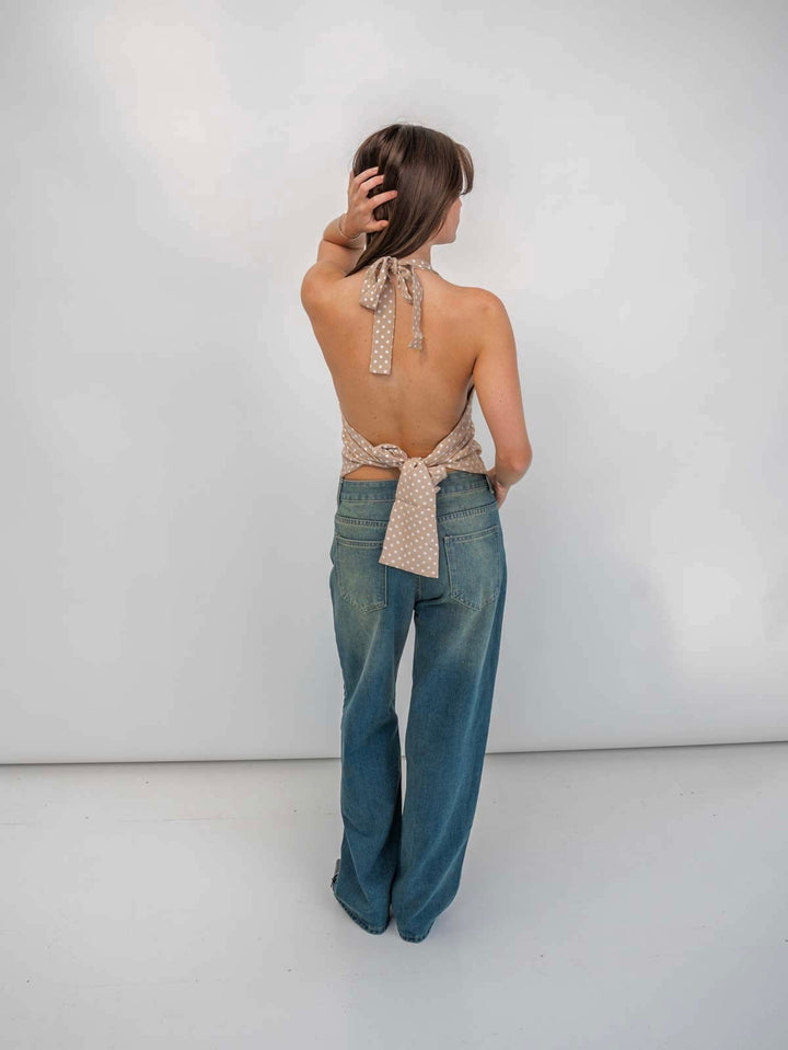 Vida polka dot top - Beige