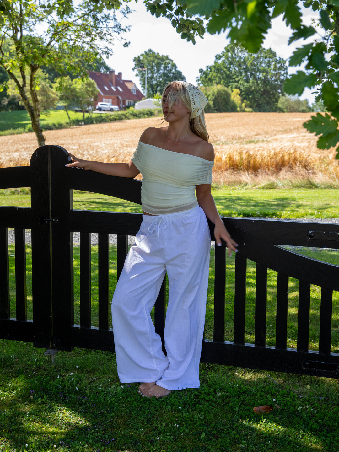 Elva linen pants - Ivory