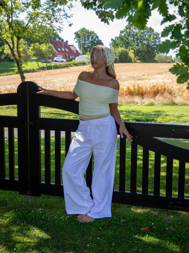 Elva linen pants - Ivory