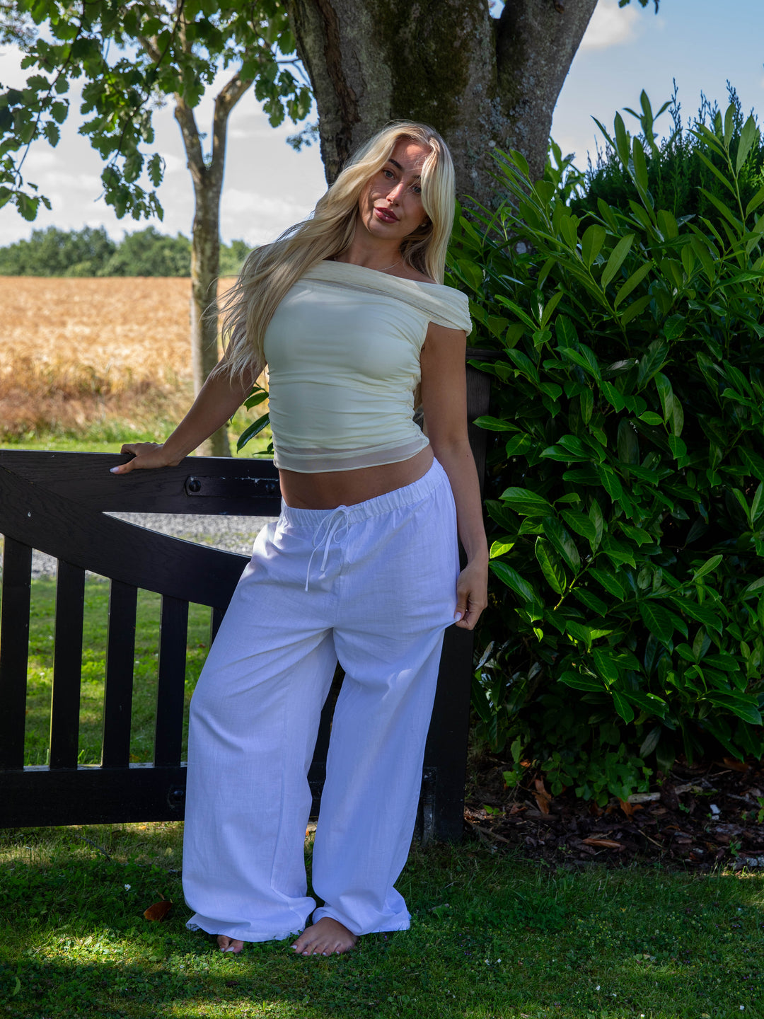 Elva linen pants - Ivory