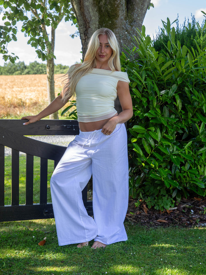 Elva linen pants - Ivory