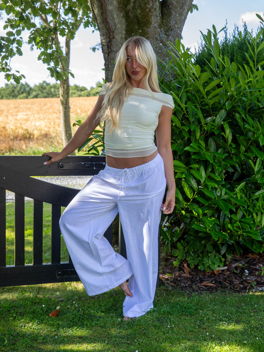Elva linen pants - Ivory