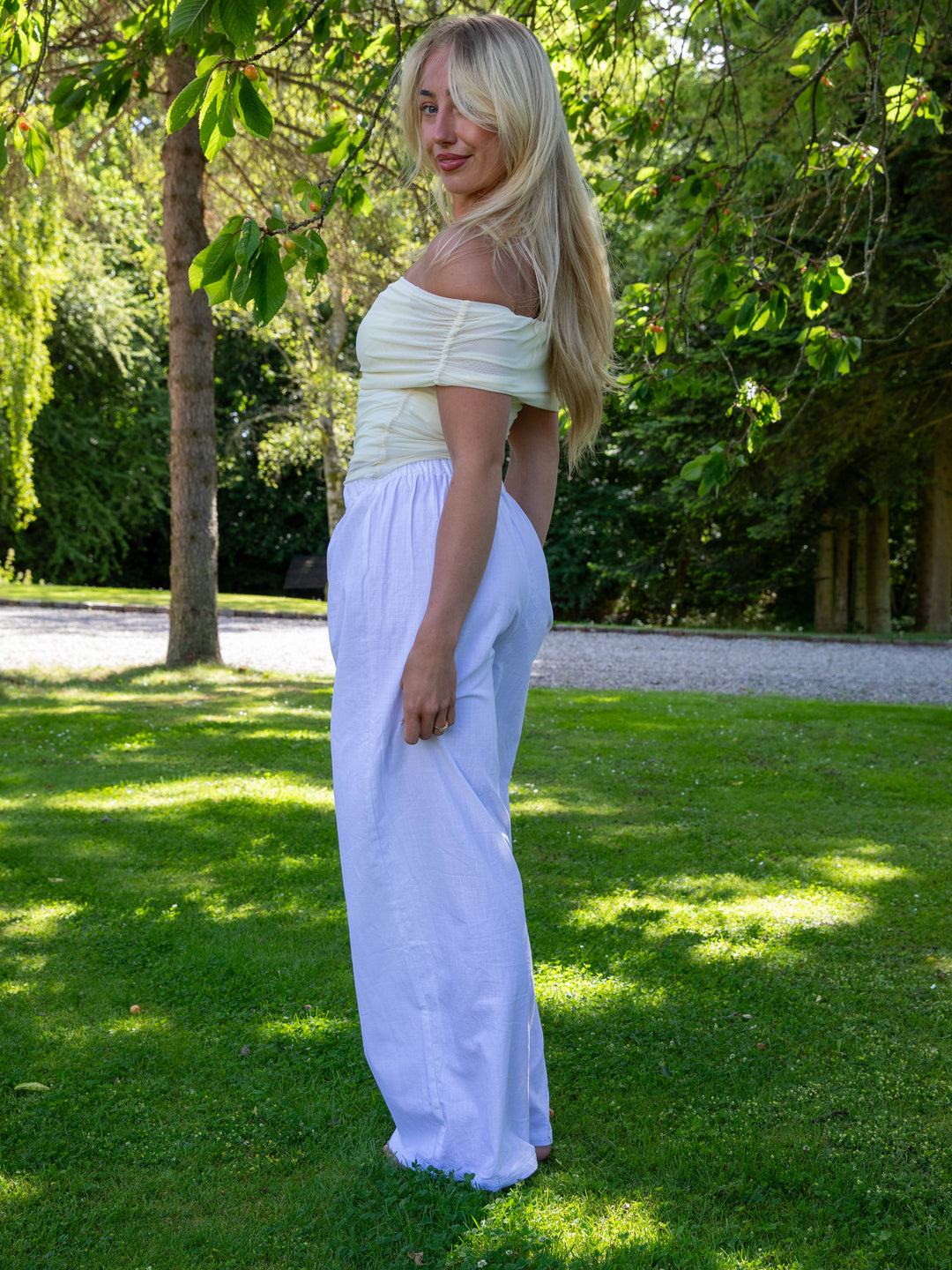 Elva linen pants - Ivory