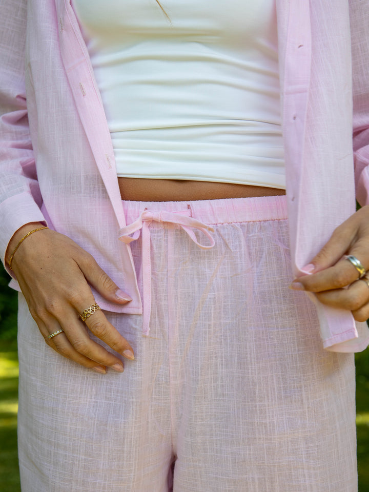 Elva linen pants - Pink