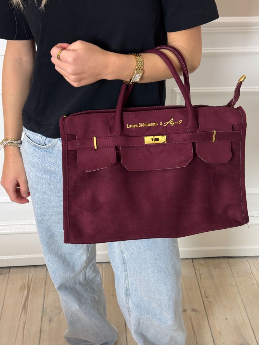 Elina suede bag - Wine red