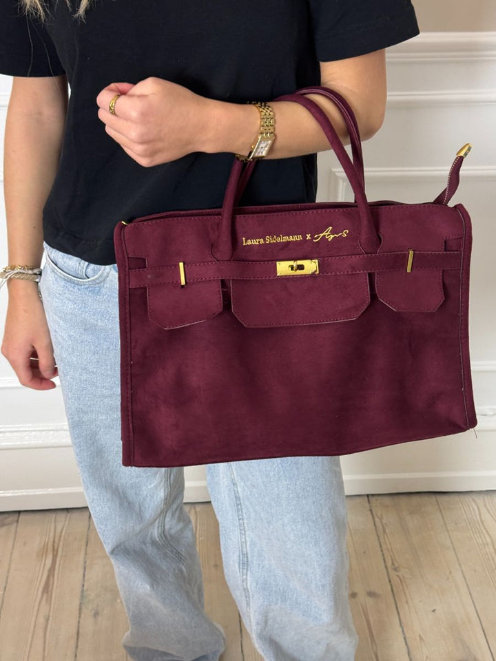 Elina suede bag - Wine red