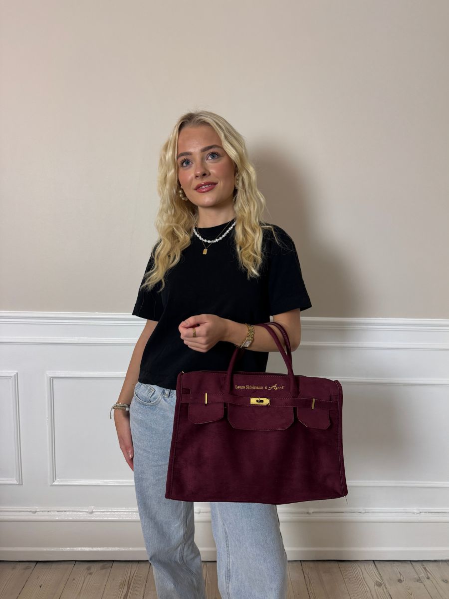 Elina suede bag - Wine red