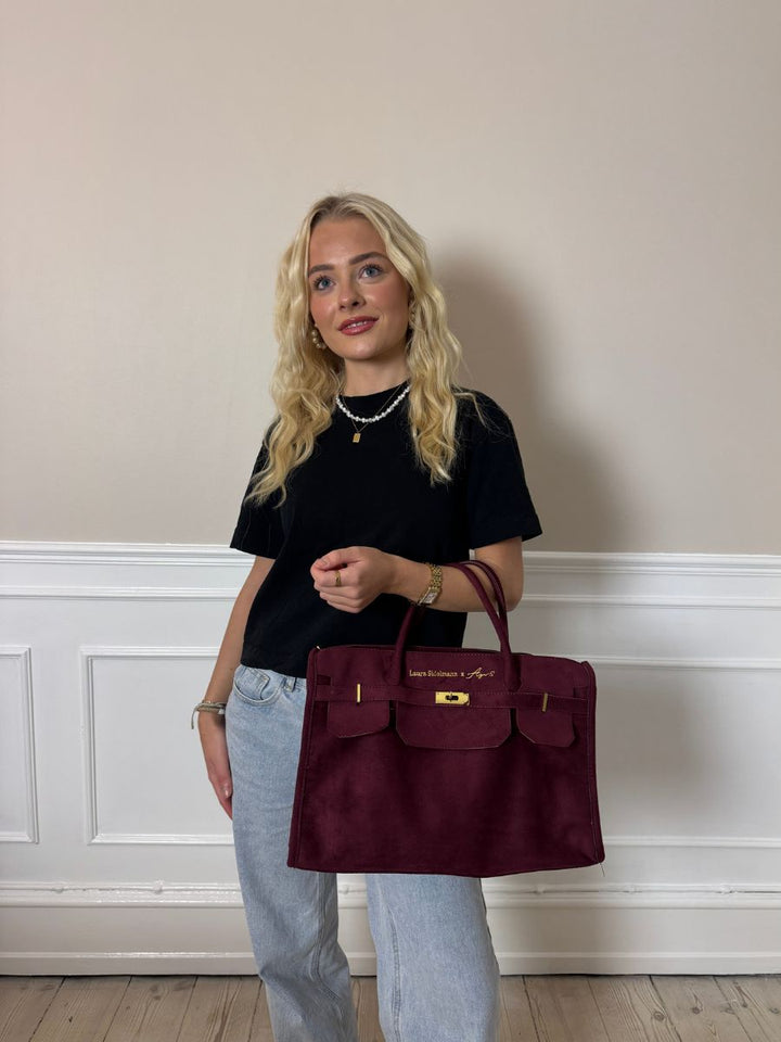 Elina suede bag - Wine red
