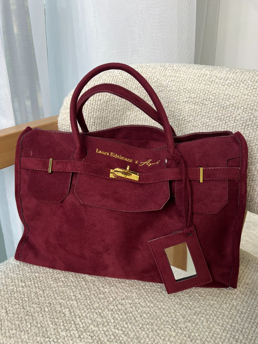 Elina suede bag - Wine red