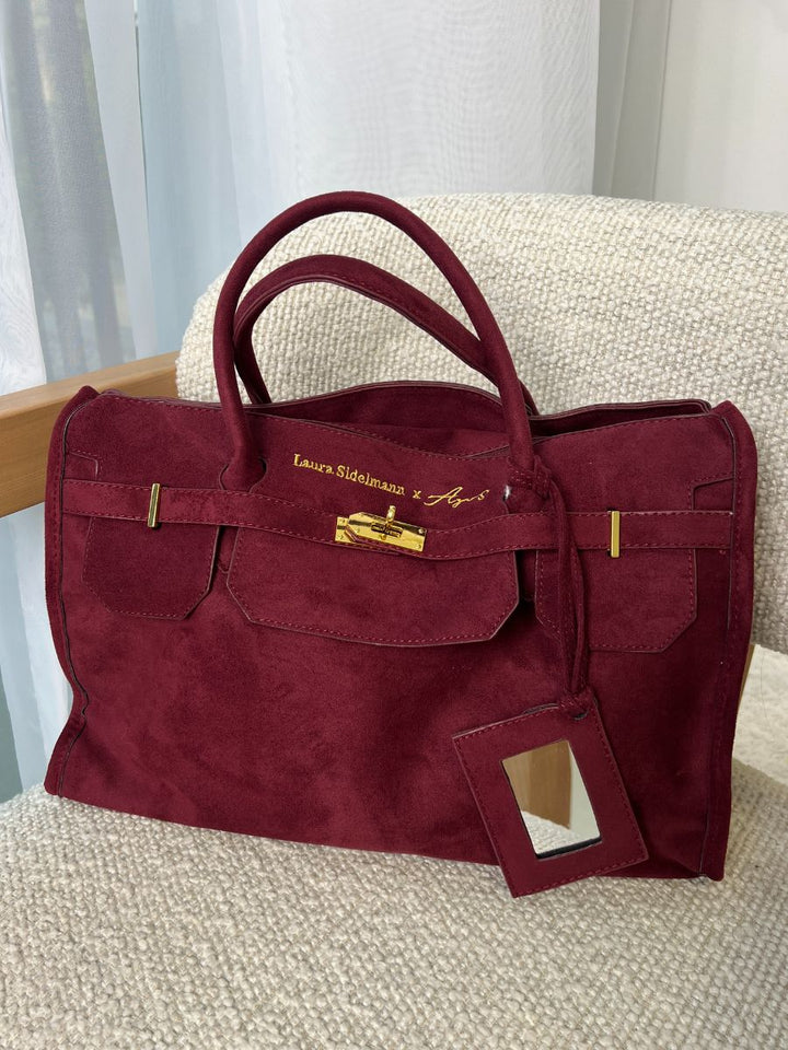 Elina suede bag - Wine red