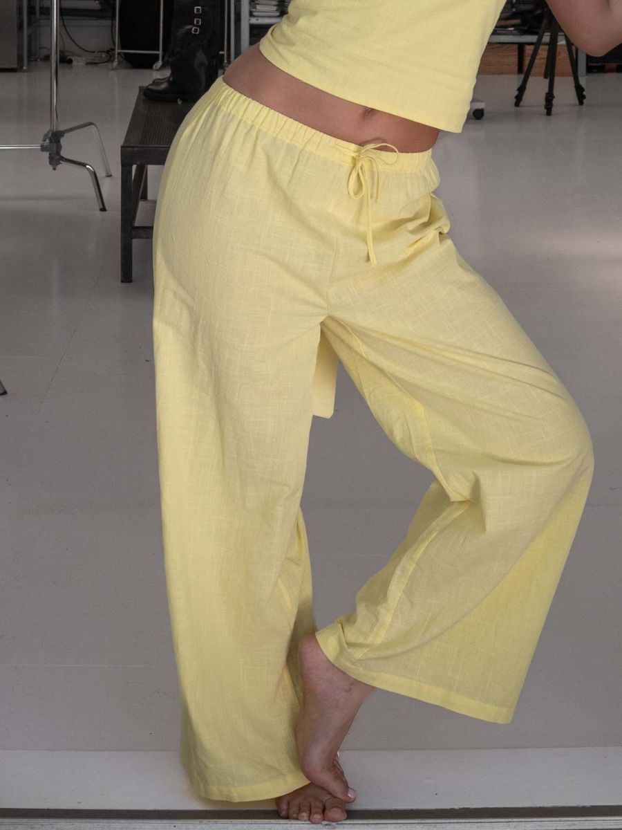 Elva linen pants - Light yellow