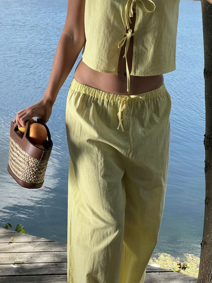 Elva linen pants - Light yellow