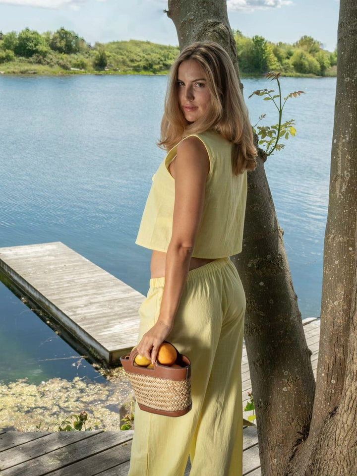 Elva linen pants - Light yellow