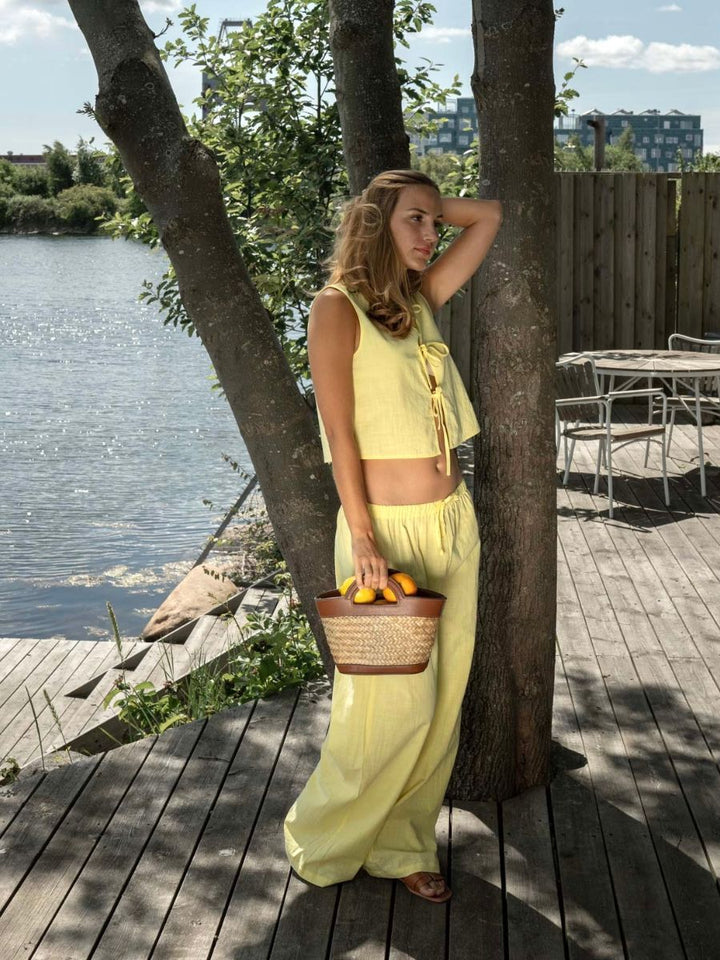 Elva linen pants - Light yellow