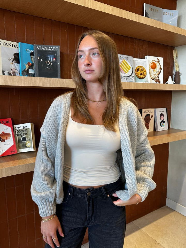 Emery knitted cardigan - Light grey